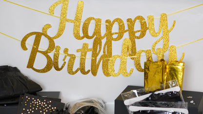 Schwarz-Gold Geburtstag Event Set