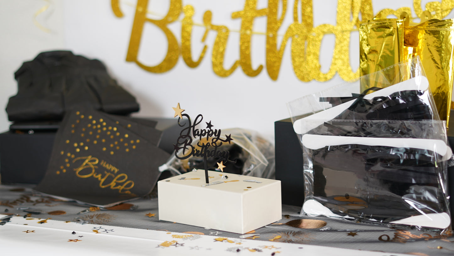 Schwarz-Gold Geburtstag Event Set